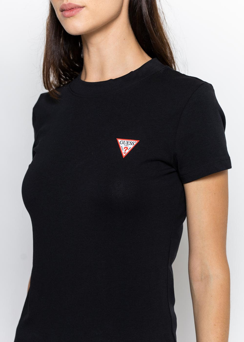Koszulka damska Guess Ss Cn Mini Triangle Tee (W1YI0ZJ1311-JBLK)