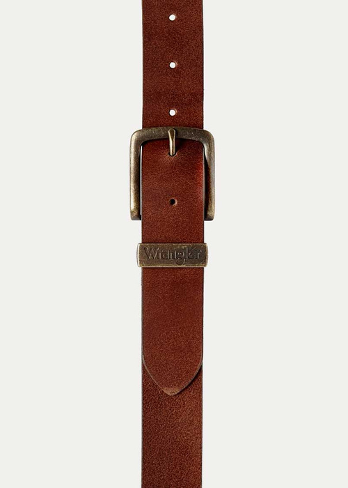 Pasek skórzany męski WRANGLER METAL LOOP COGNAC