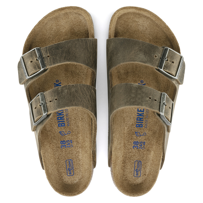 BIRKENSTOCK ARIZONA FL WB FADED Klapki męskie khaki