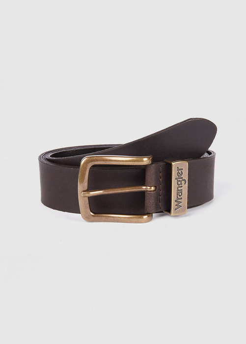 Pasek skórzany męski WRANGLER METAL LOOP BROWN
