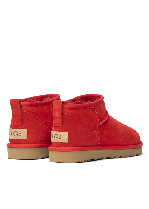 Buty zimowe damskie czerwone UGG W Classic Ultra Mini