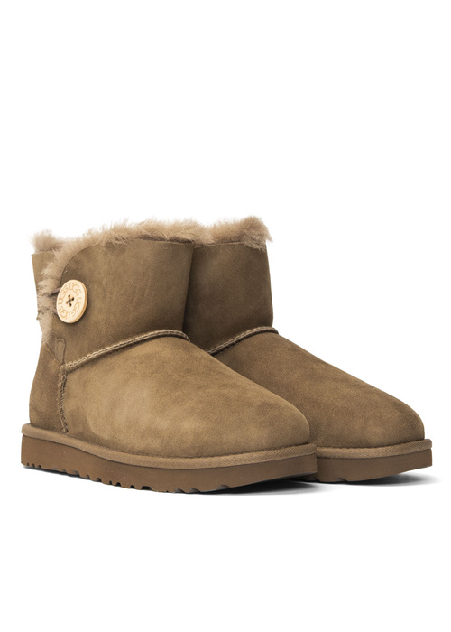 Buty zimowe damskie brązowe UGG Mini Bailey Button II