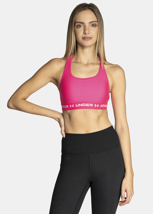 Biustonosz treningowy damski różowy Under Armour Crossback 