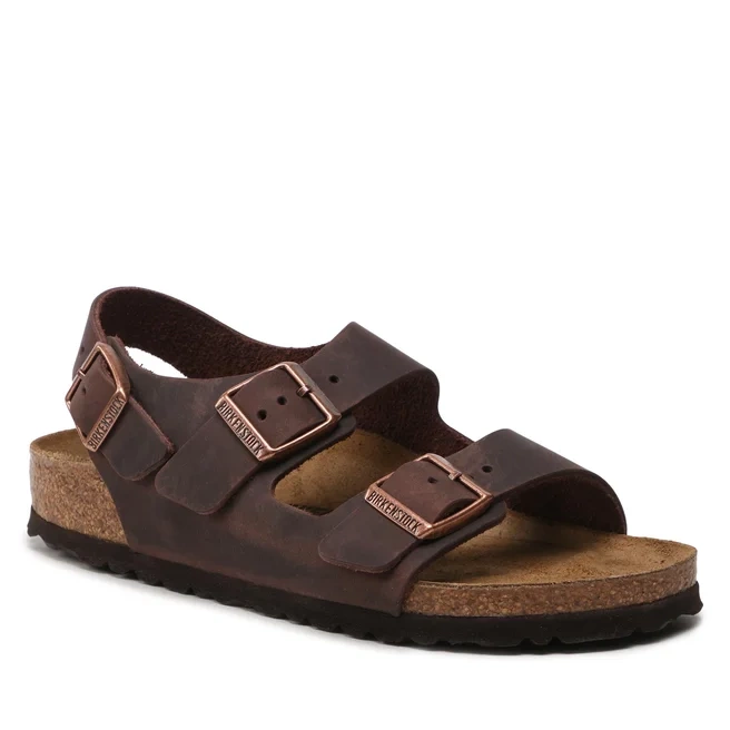 Sandały damskie brązowe Birkenstock Milano LE