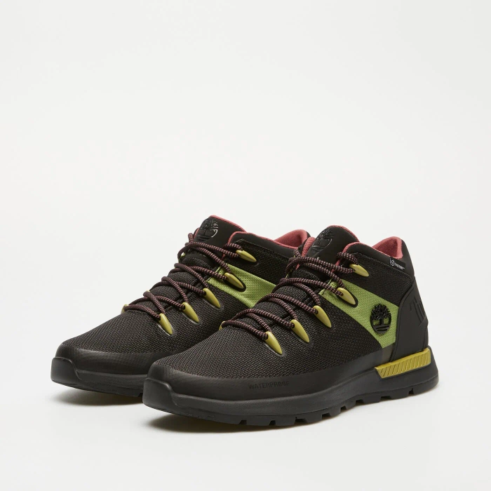 Timberland Sprint Trekker MID LACE UP WATERPROOF BLACK MEDIUM GREEN Sneakersy męskie