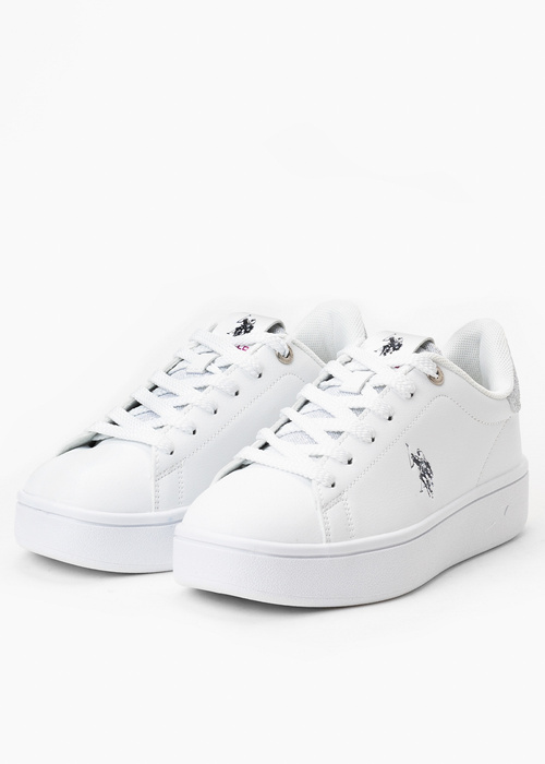 Sneakersy damskie U.S. Polo ASSN MARAYA MARAYA001W/3H1-WHI-SIL01 