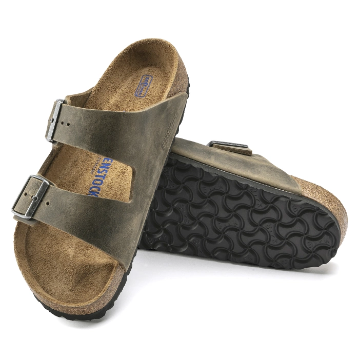 BIRKENSTOCK ARIZONA FL WB FADED Klapki męskie khaki