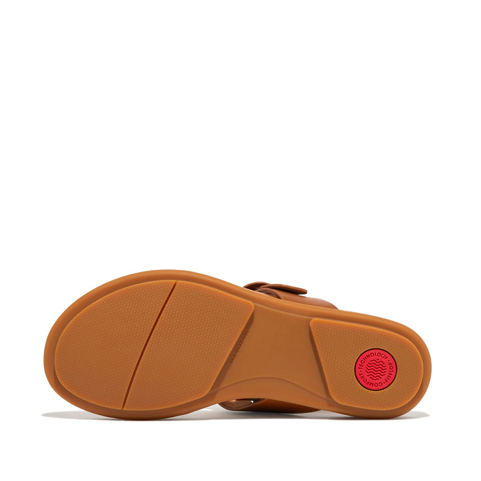 Japonki damskie FITFLOP GRACIE RUBBER-BUCKLE LEATHER TOE-POST SANDALS