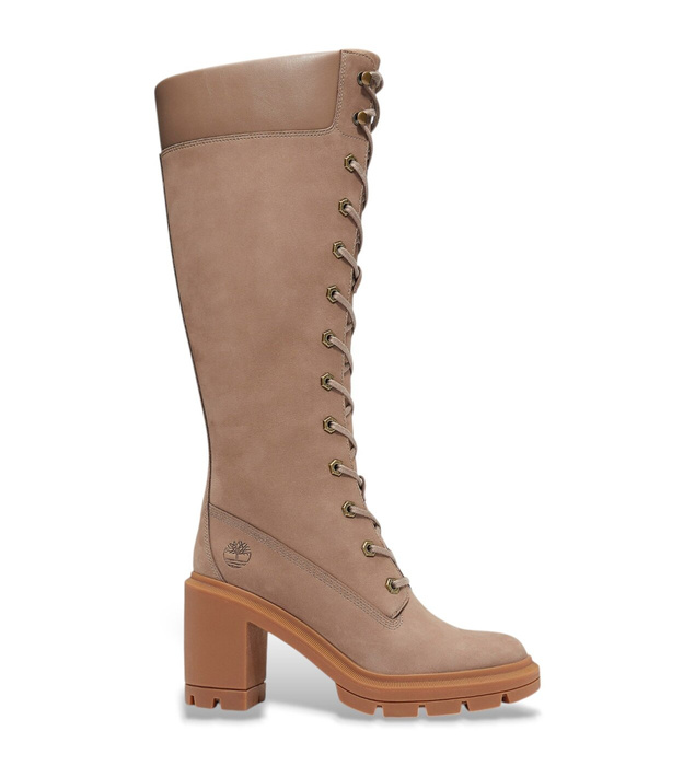 Timberland ALLINGTON HEIGHTS 14 INCH LACE UP BOOT TAUPE GRAY Botki damskie