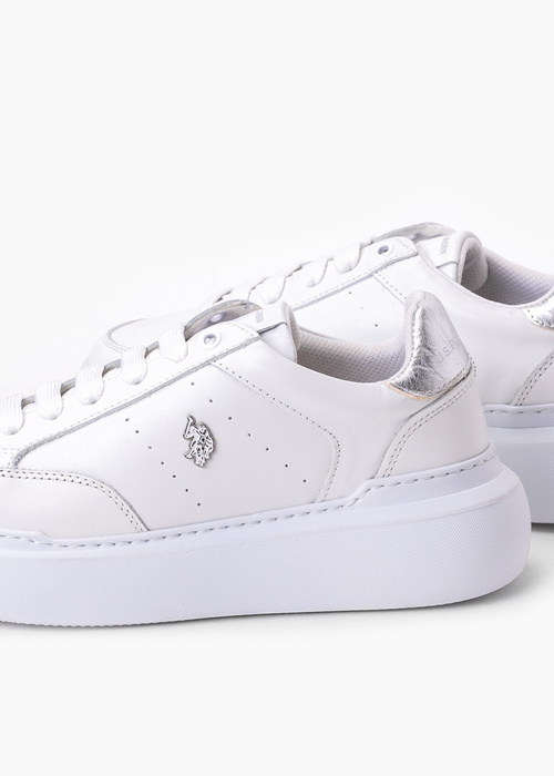 U.S. POLO ARTIDE001W/3L1-WHI Sneakersy damskie 