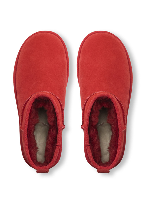Buty zimowe damskie czerwone UGG W Classic Ultra Mini