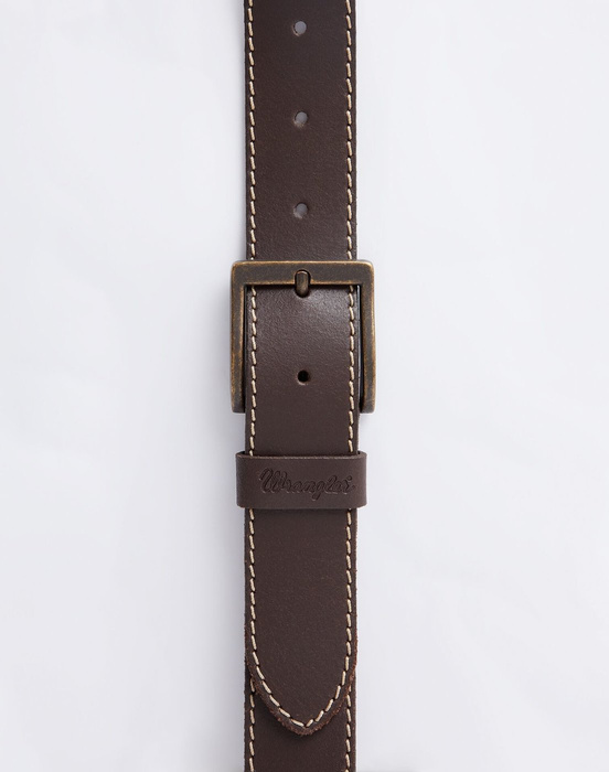 Pasek skórzany męski WRANGLER STITCHED BELT BROWN