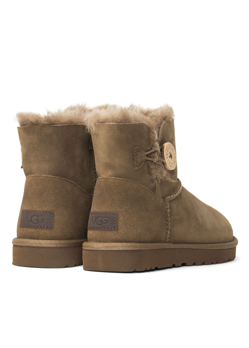 Buty zimowe damskie brązowe UGG Mini Bailey Button II