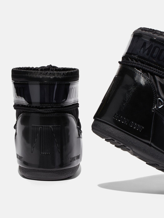 Śniegowce damskie Moon Boot ICON LOW GLANCE BLACK SATIN BOOTS