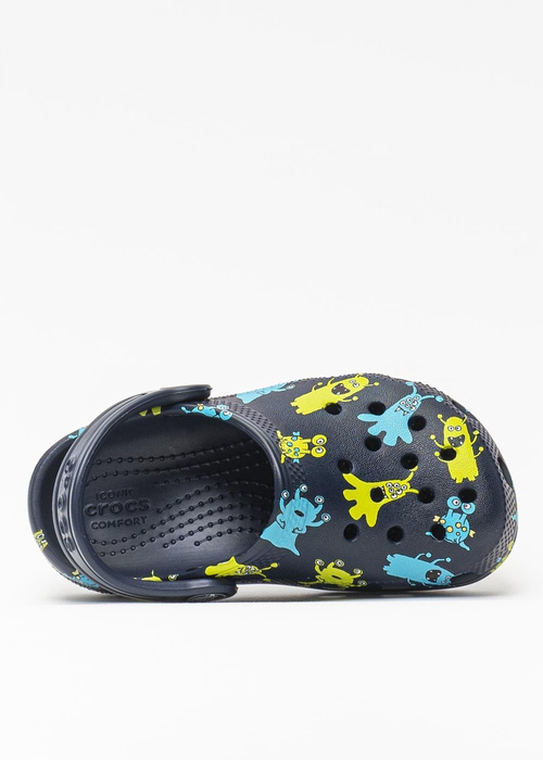 Klapki dziecięce Crocs Classic Monster Print Clog (206833-410)