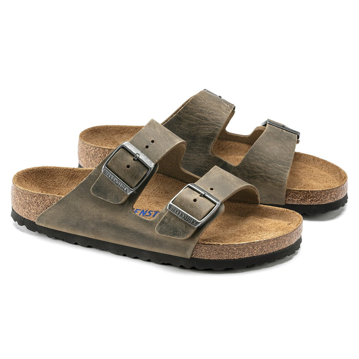 BIRKENSTOCK ARIZONA FL WB FADED Klapki męskie khaki