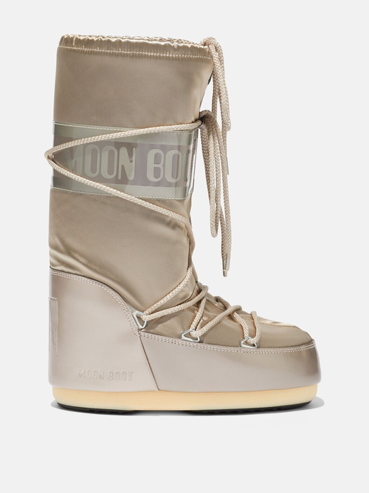 Moon Boot ICON GLANCE PLATINUM SATIN BOOTS Śniegowce damskie