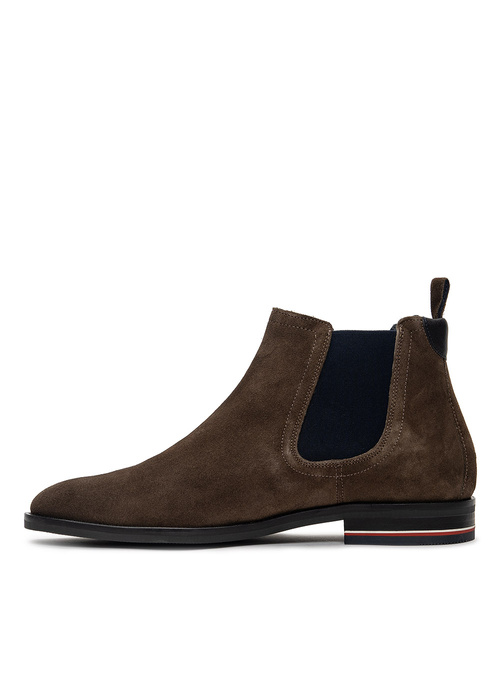 Sztyblety męskie Tommy Hilfiger Signature Hilfiger Suede Chelsea (FM0FM03795-GWM)