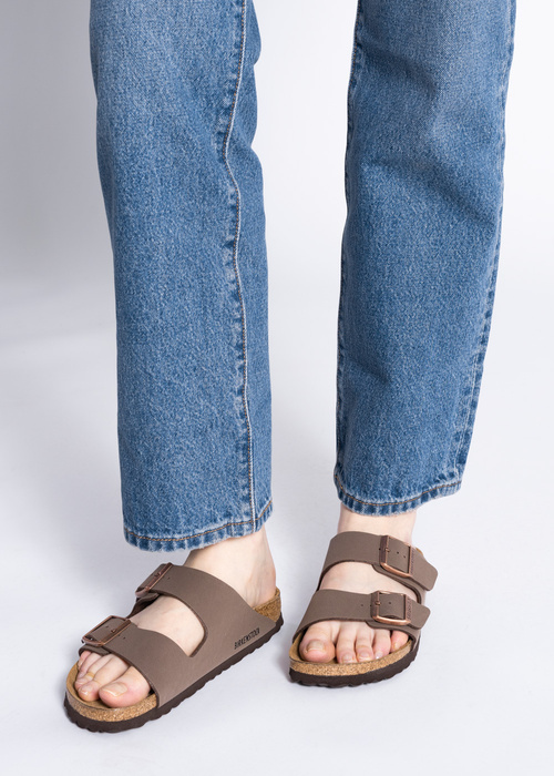 Birkenstock Arizona BS Nubuk Mocca Klapki damskie brązowe