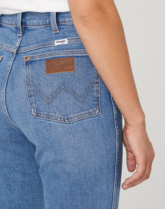 Spodnie jeansowe damskie WRANGLER WILD WEST MID BLUE 