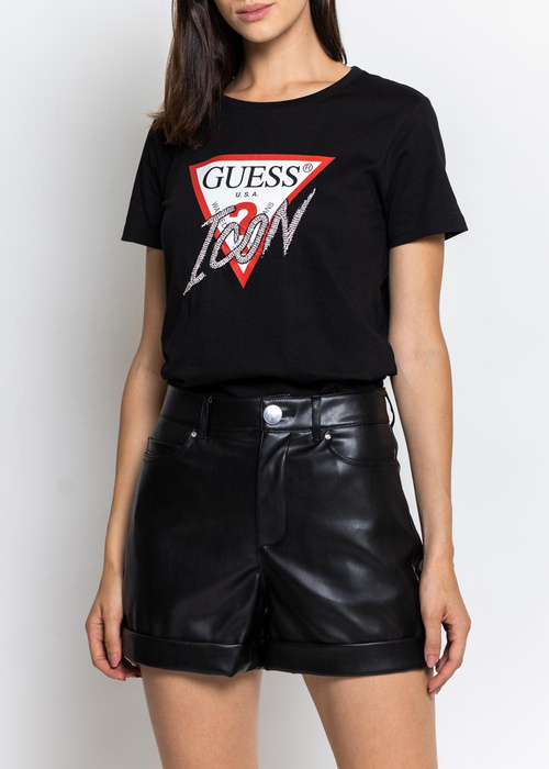Koszulka damska Guess Ss Cn Icon Tee (W1YI0YI3Z00-JBLK)