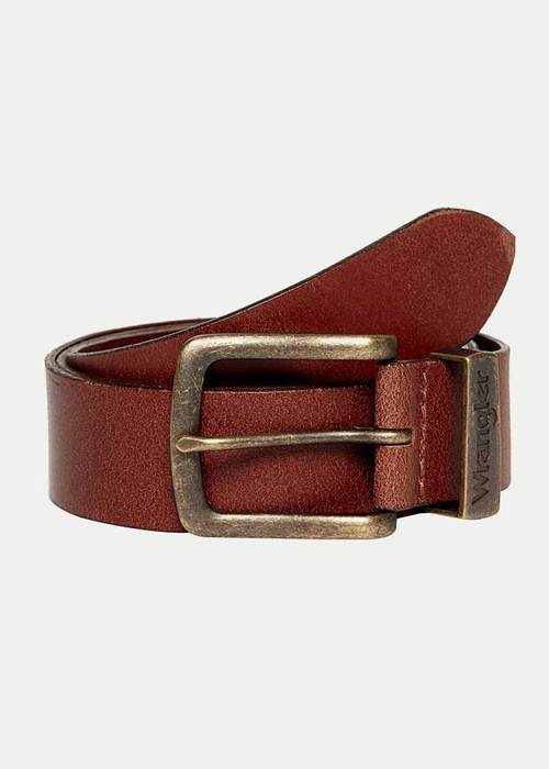 Pasek skórzany męski WRANGLER METAL LOOP COGNAC