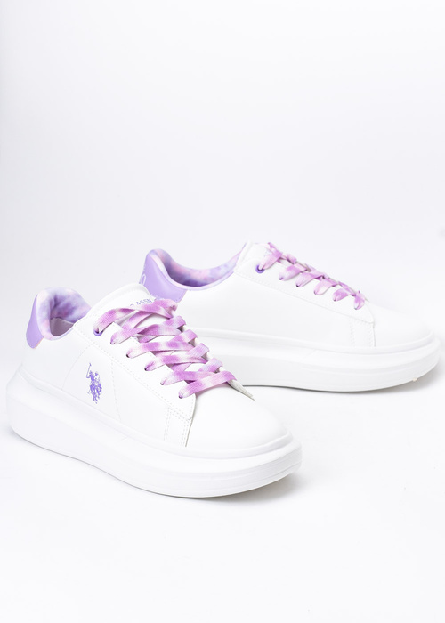 Sneakersy dziecięce U.S. POLO HELIS013K/3Y1 WHI-LIL01 