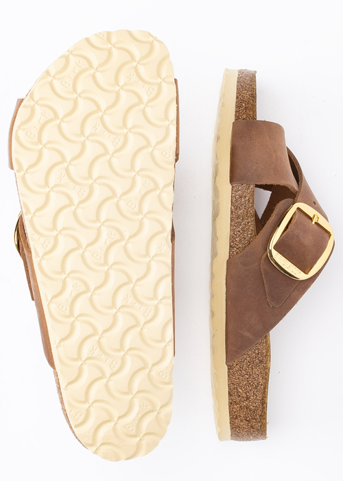 Klapki damskie brązowe BIRKENSTOCK SIENA BIG BUCKLE LEOI 