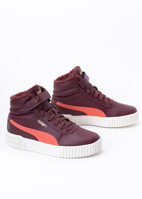 Sneakersy dziecięce bordowe Puma Carina 2.0 Mid Wtr Ps