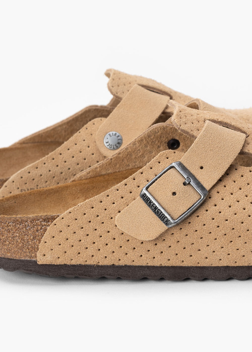 BIRKENSTOCK BOSTON LEVE DOTTED NEW BEIGE Klapki męskie