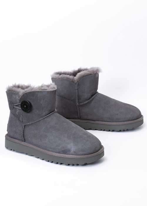 Buty zimowe damskie UGG Mini Bailey Button II (1016422-GREY)