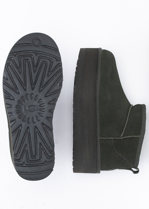 Buty zimowe damskie zielone UGG W CLASSIC ULTRA MINI PLATFORM