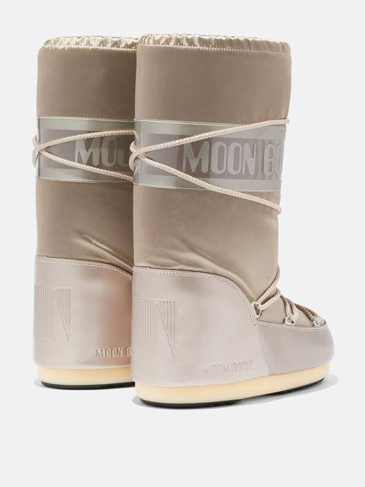 Moon Boot ICON GLANCE PLATINUM SATIN BOOTS Śniegowce damskie