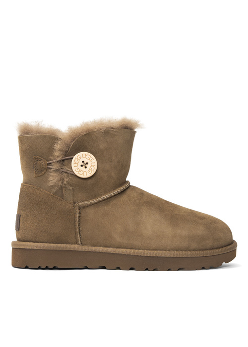 Buty zimowe damskie brązowe UGG Mini Bailey Button II