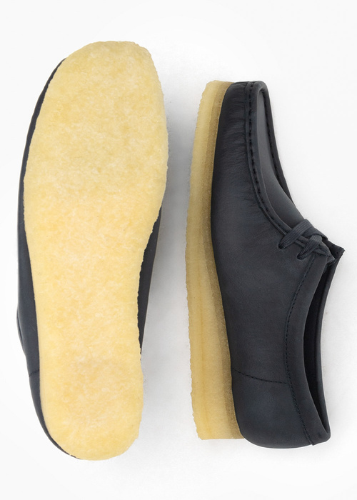 Mokasyny damskie granatowe CLARKS WALLABEE. 