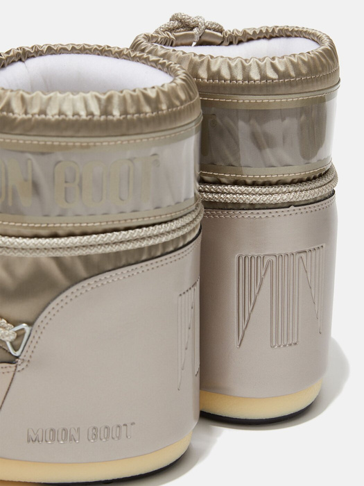 Śniegowce damskie Moon Boot ICON LOW GLANCE PLATINUM SATIN BOOTS