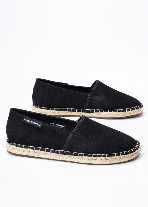 Espadryle męskie czarne Karl Lagerfeld KAMINO Monogram Slip On