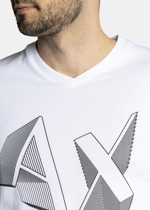 Koszulka męska biała Armani Exchange 3LZTBB ZJ6QZ 1100