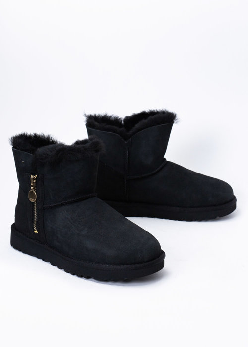 Buty zimowe damskie UGG Bailey Zip Mini (1112481-BLK)