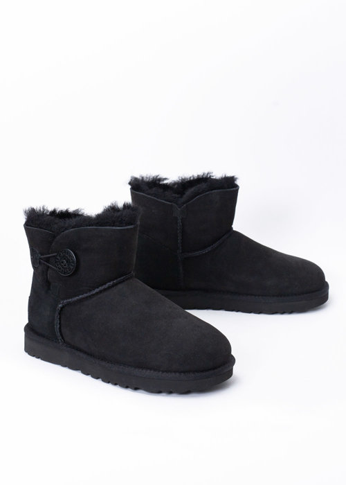 Buty zimowe damskie UGG Mini Bailey Button II (1016422-BLK)