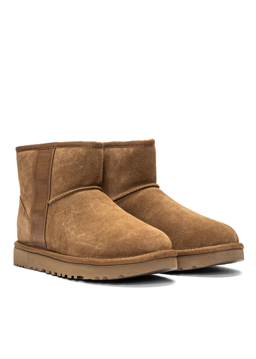 Buty zimowe damskie brązowe UGG Classic Mini Side Logo