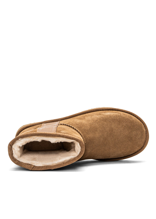 Buty zimowe damskie brązowe UGG Classic Mini Side Logo