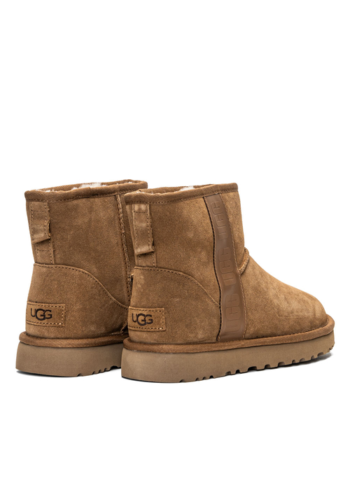 Buty zimowe damskie brązowe UGG Classic Mini Side Logo