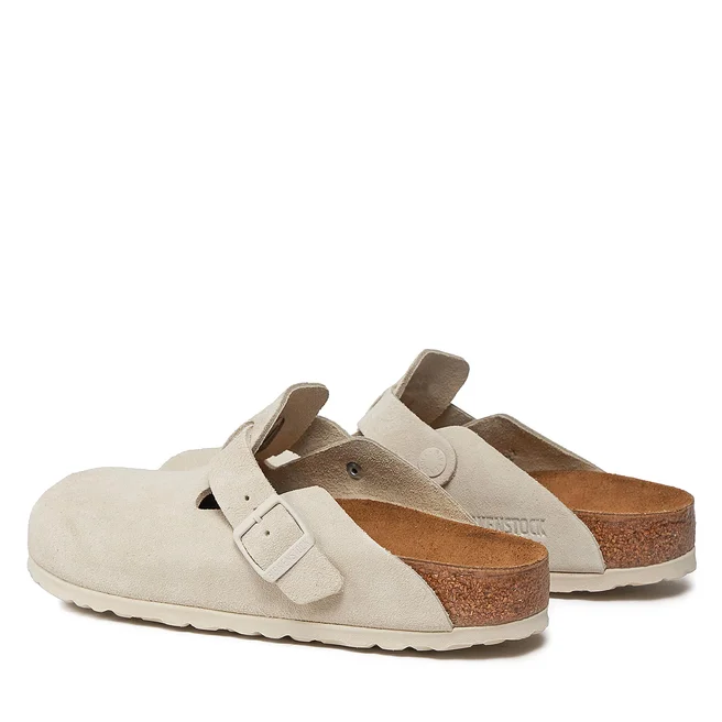 Klapki damskie BIRKENSTOCK BOSTON LEVE ANTIQUE WHITE