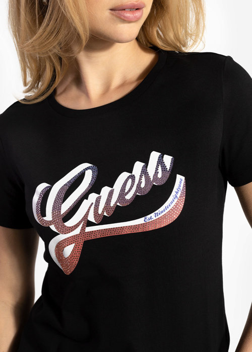 Koszulka damska GUESS SS CN SHADED LOGO TEE