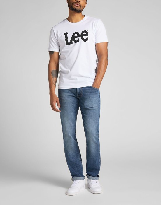 Koszulka męska LEE WOBBLY LOGO TEE WHITE 