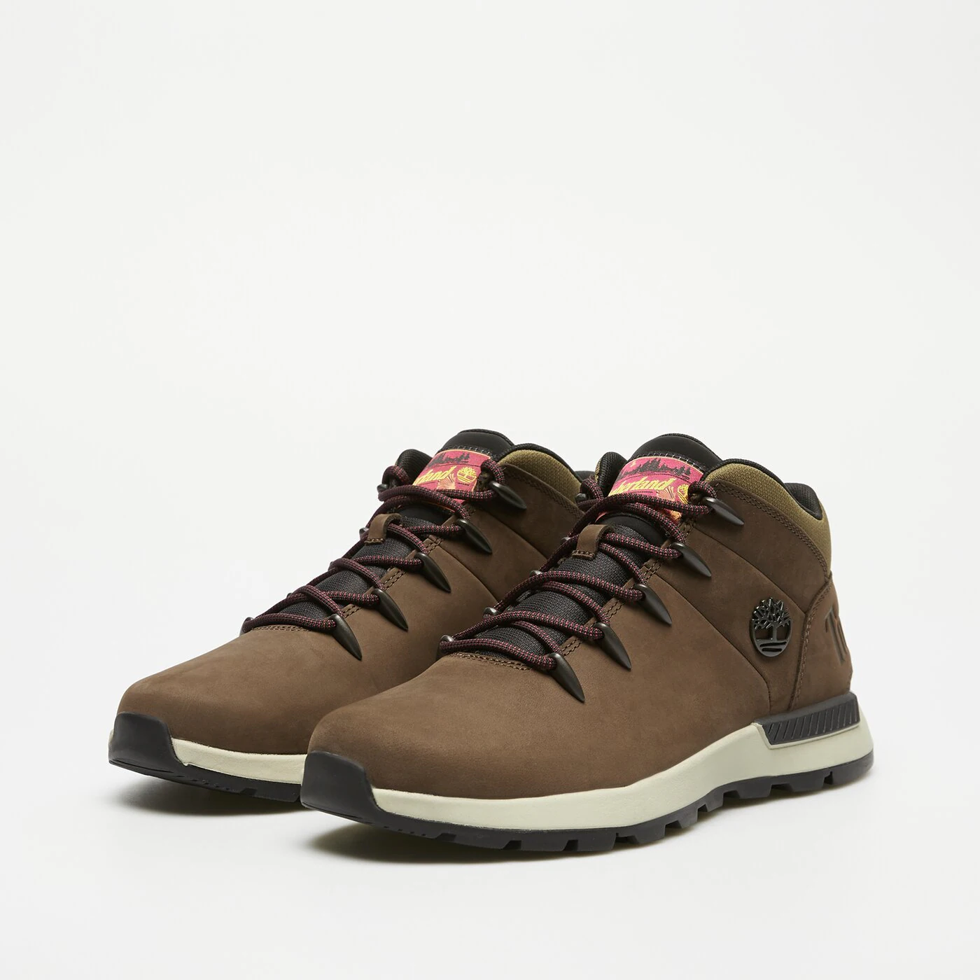 Sneakersy męskie Timberland Sprint Trekker MID LACE UP SNEAKER DARK BROWN NUBUCK