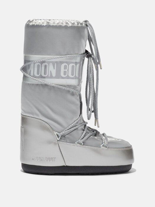 Śniegowce damskie Moon Boot ICON GLANCE SILVER SATIN BOOTS