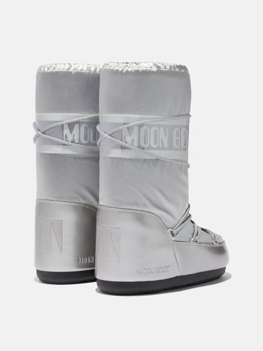 Śniegowce damskie Moon Boot ICON GLANCE SILVER SATIN BOOTS