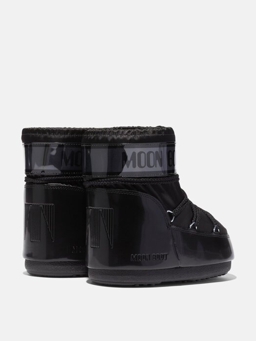 Śniegowce damskie Moon Boot ICON LOW GLANCE BLACK SATIN BOOTS